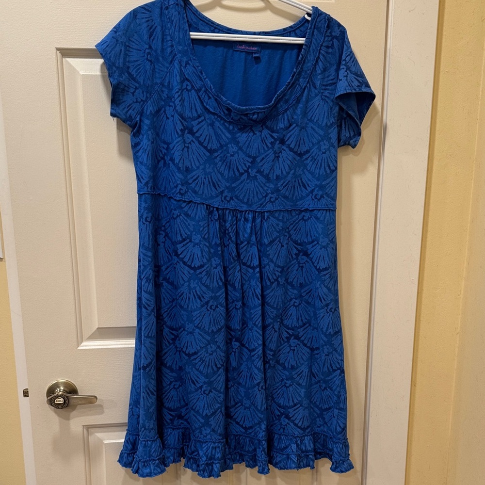 Fresh Produce Like New Blue Ruffle Dress MADE IN THE USA